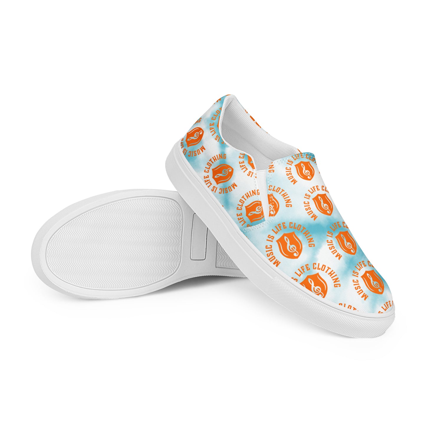 Cloudy Music Day Slip-On Canvas Shoes