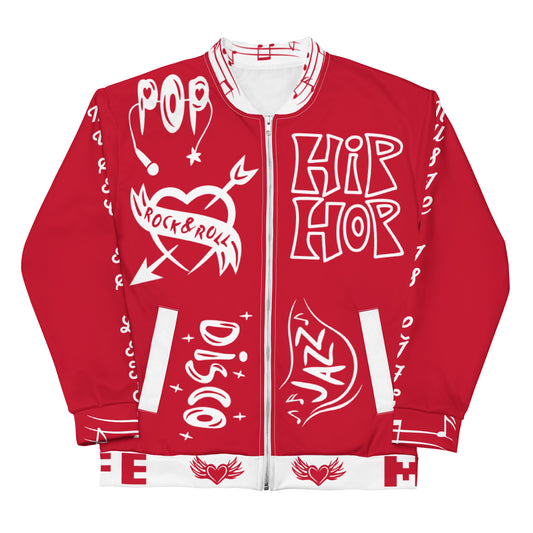Cherry Red Double Wildstyle Bomber Jacket
