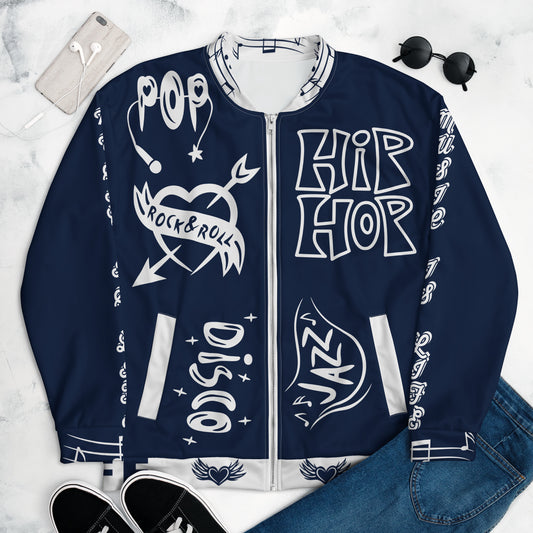 Midnight Navy Double Wildstyle Bomber Jacket