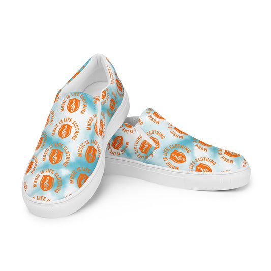 Cloudy Music Day Slip-On Canvas Shoes